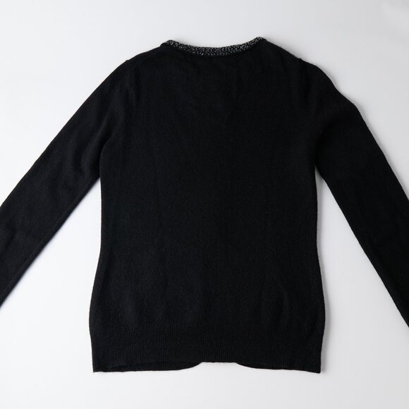 Vtg Y2K 2005 Juicy Couture Cashmere Zip Cardigan M Black Sequin Heiress Knit - Picture 2 of 9